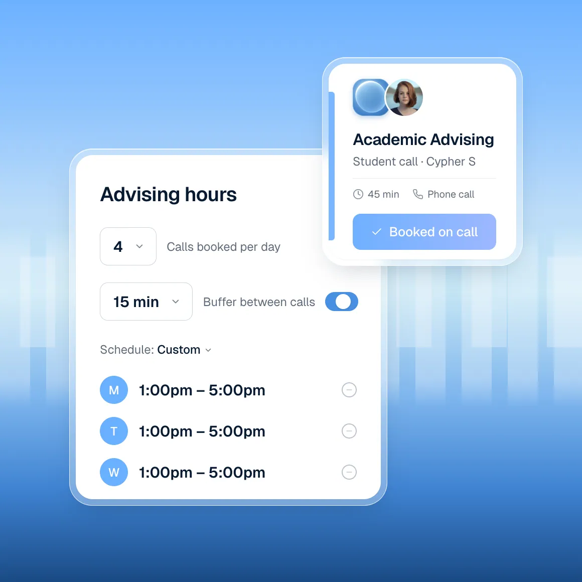 Schedule student meetings in just a few clicks