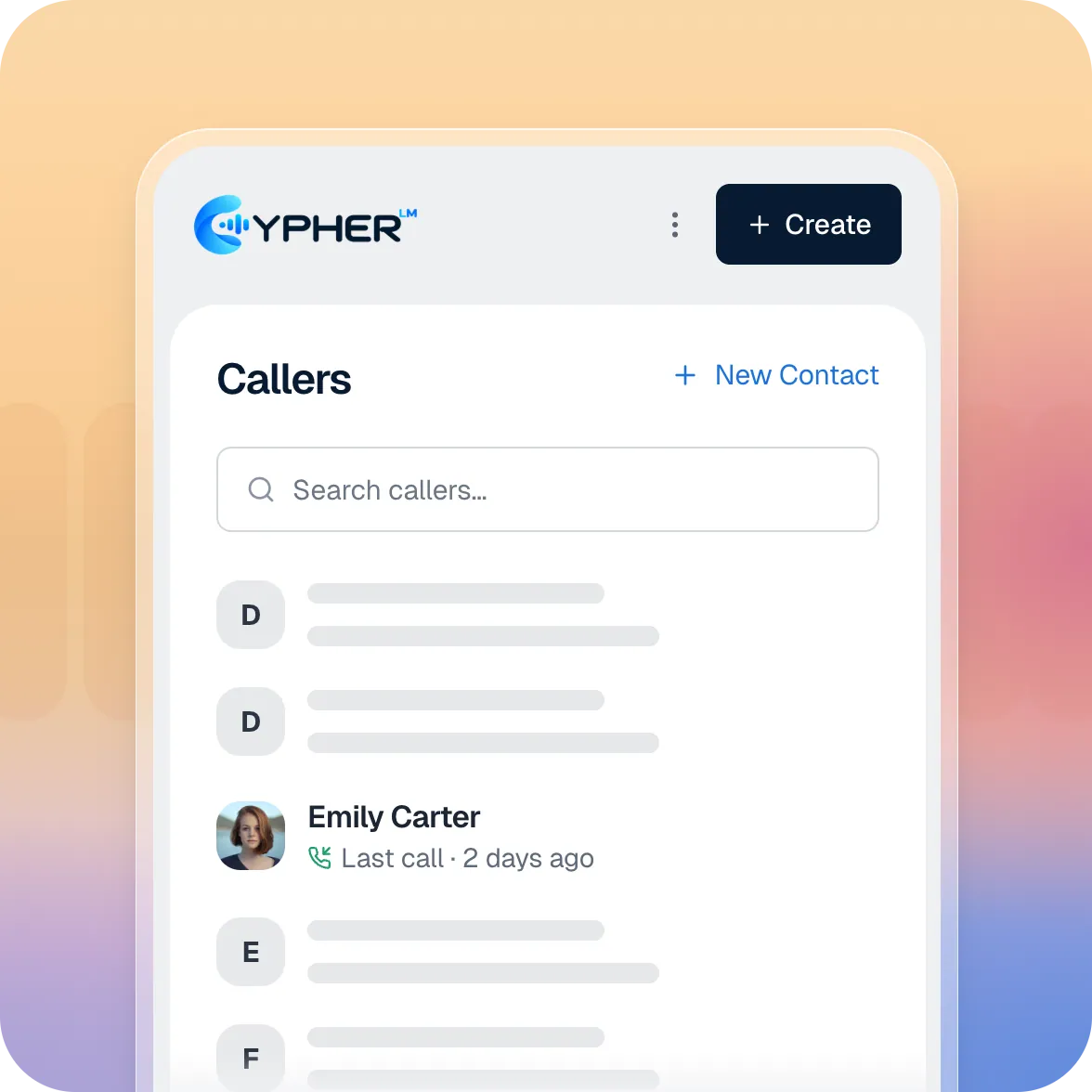 Schedule with all of your contacts