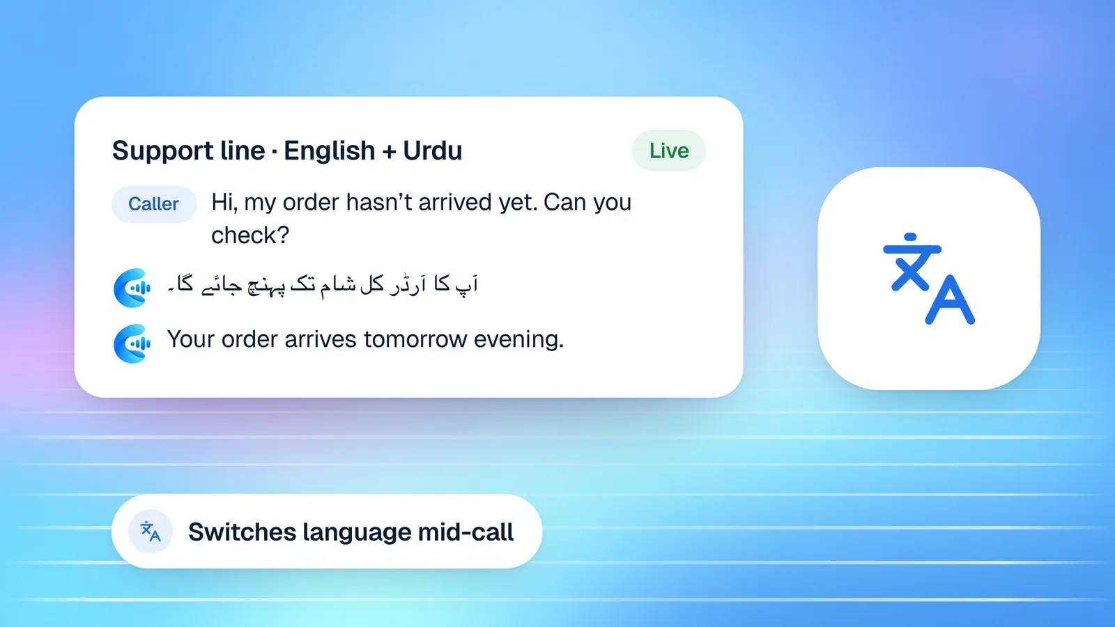Bilingual voice agents: English and Urdu customer support on one line