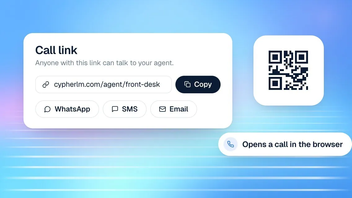 Call links and QR codes